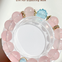 Mozambique Rose Quartz Aquamarine Bracelet