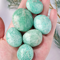 Natural Crystal Amazonite Palm Play Palm Stone Healing Home Decoration Polished Gemstones Crystal Quartz Reiki Ornament