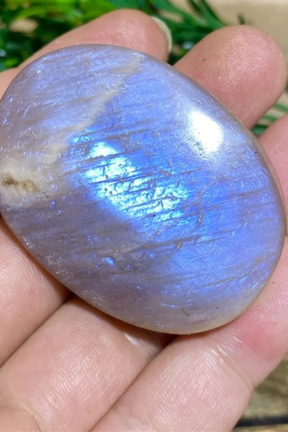 Moonstone Palm Stone Crystal Gemstone Mineral Wicca Spiritual Reiki Home Decor