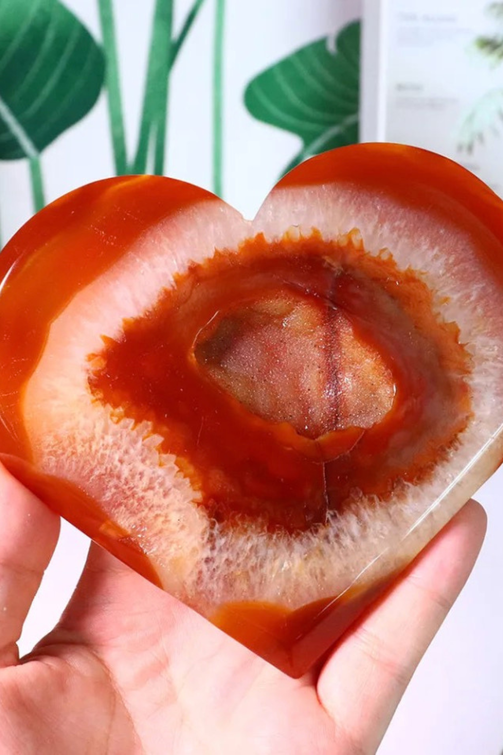 1pc Natural Carnelian Crystal Heart Spiritual Meditation Feng Shui Druzy Home Ornament