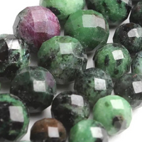 AAA Natural Faceted Green Rubys Zoisite Loose Spacer Bead Jewelry Making DIY Bracelet Necklace Accessories