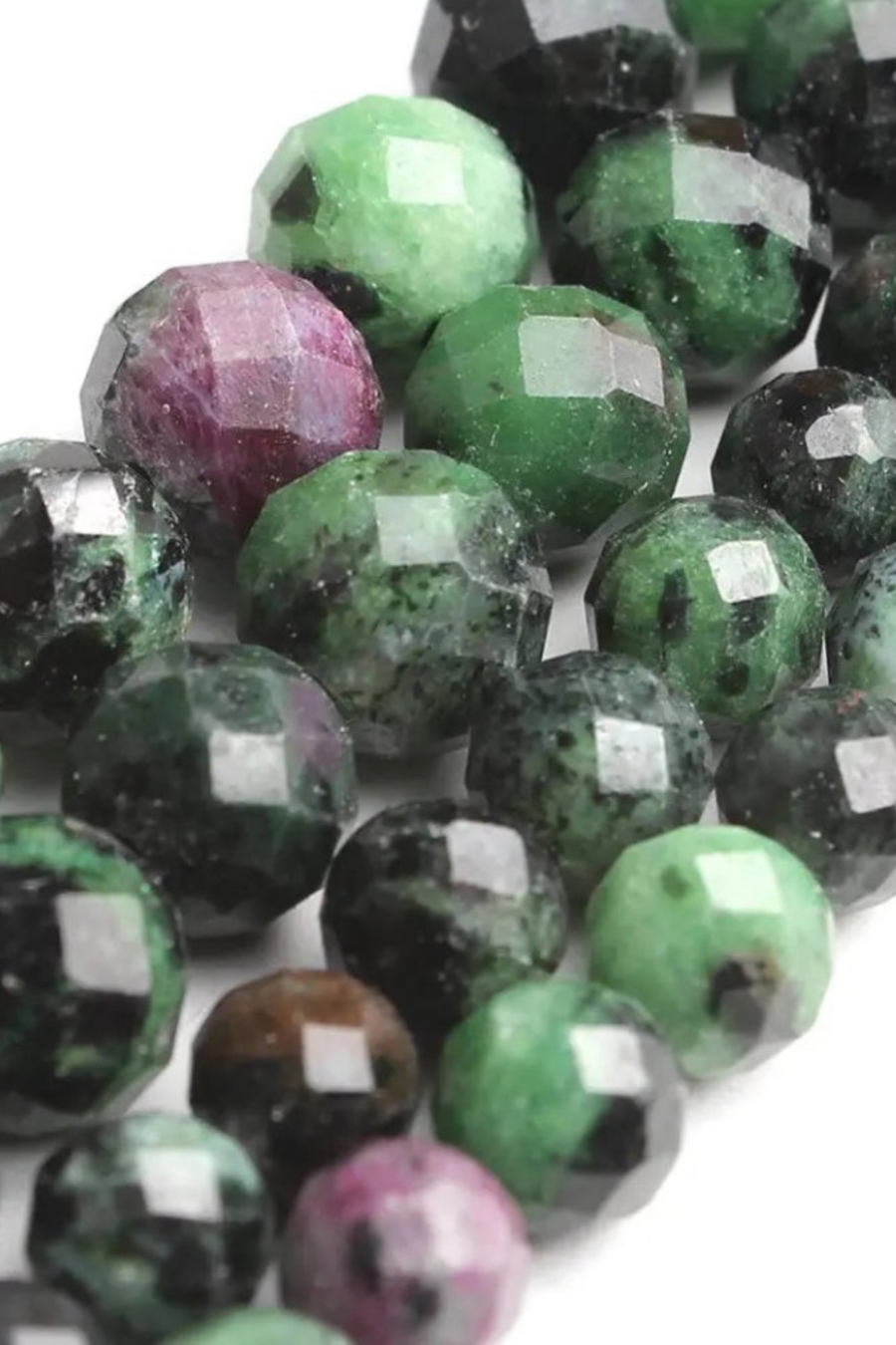 AAA Natural Faceted Green Rubys Zoisite Loose Spacer Bead Jewelry Making DIY Bracelet Necklace Accessories