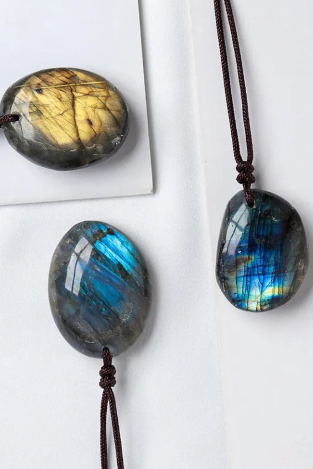 Natural Labradorite Pendant Necklaces Men Energy Quartz Necklaces Stones Ornament