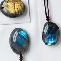 Natural Labradorite Pendant Necklaces Men Energy Quartz Necklaces Stones Ornament