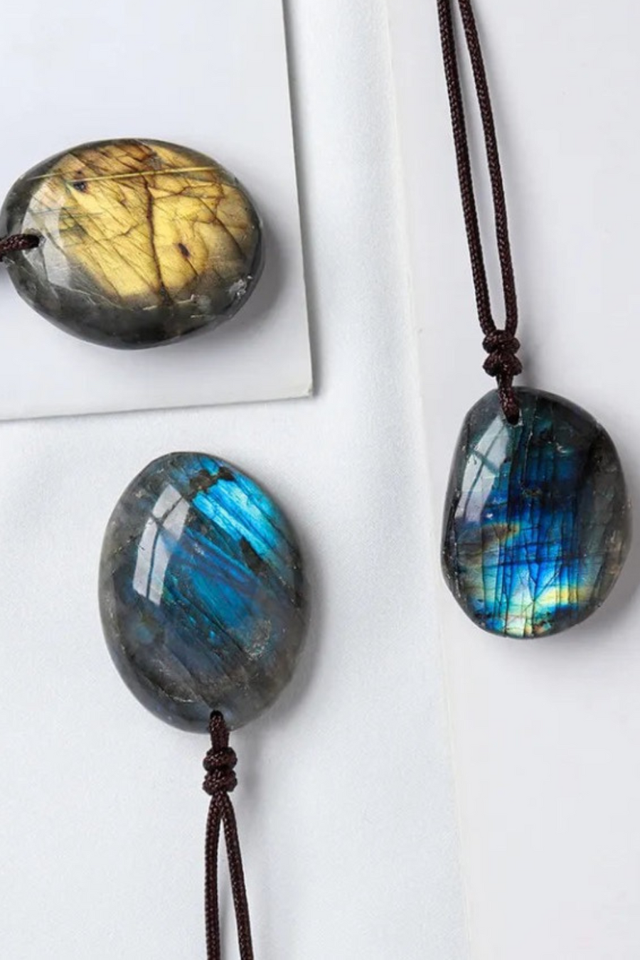 Natural Labradorite Pendant Necklaces Men Energy Quartz Necklaces Stones Ornament