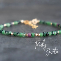 Ruby in Zoisite Bracelet Grief Healing Bracelet Beaded Crystal Bracelets