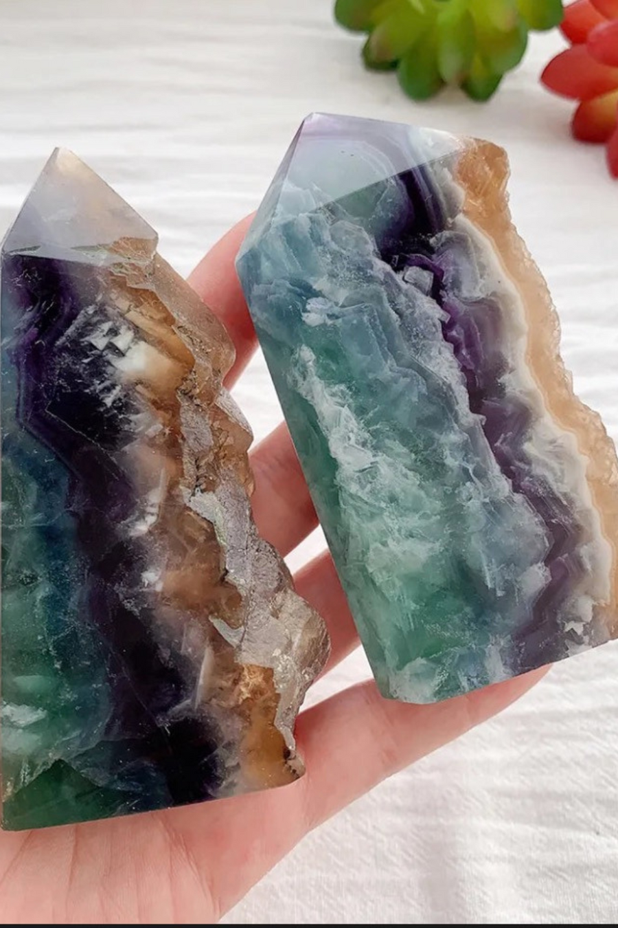 Natural Rainbow Fluorite Tower