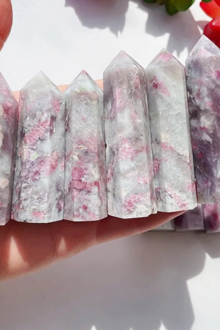 Natural Crystal Tower Plum Blossom Tourmaline Crystal Point