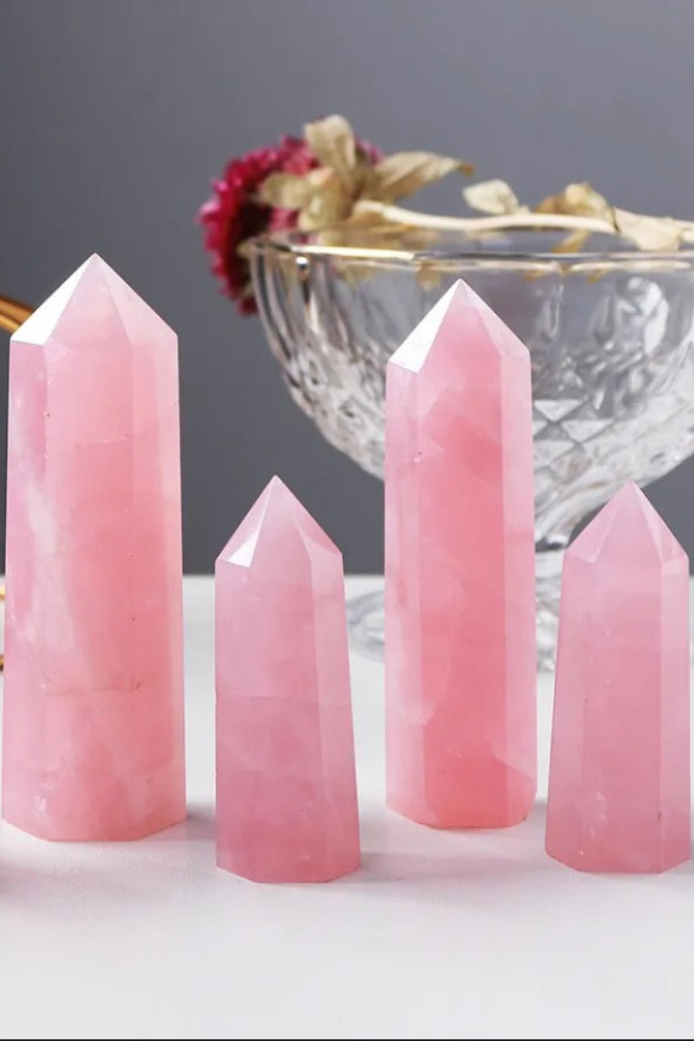 Natural Rose Quartz Tower