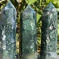 Natural Moss Agate Tower