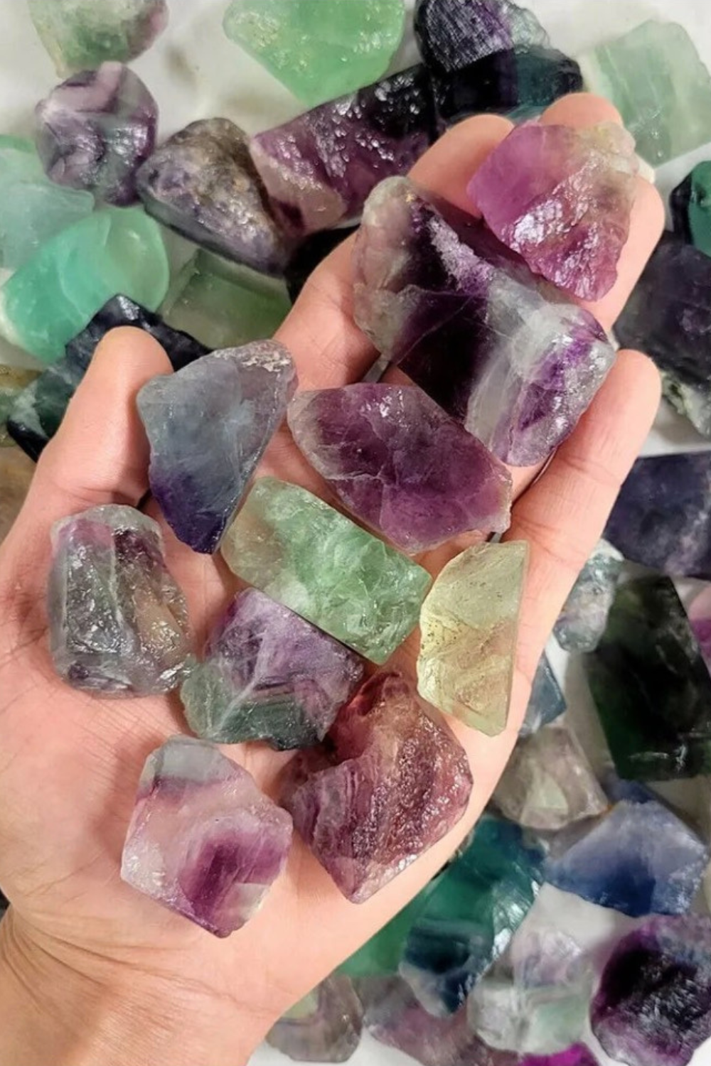 Natural Rainbow Fluorite Raw Stone