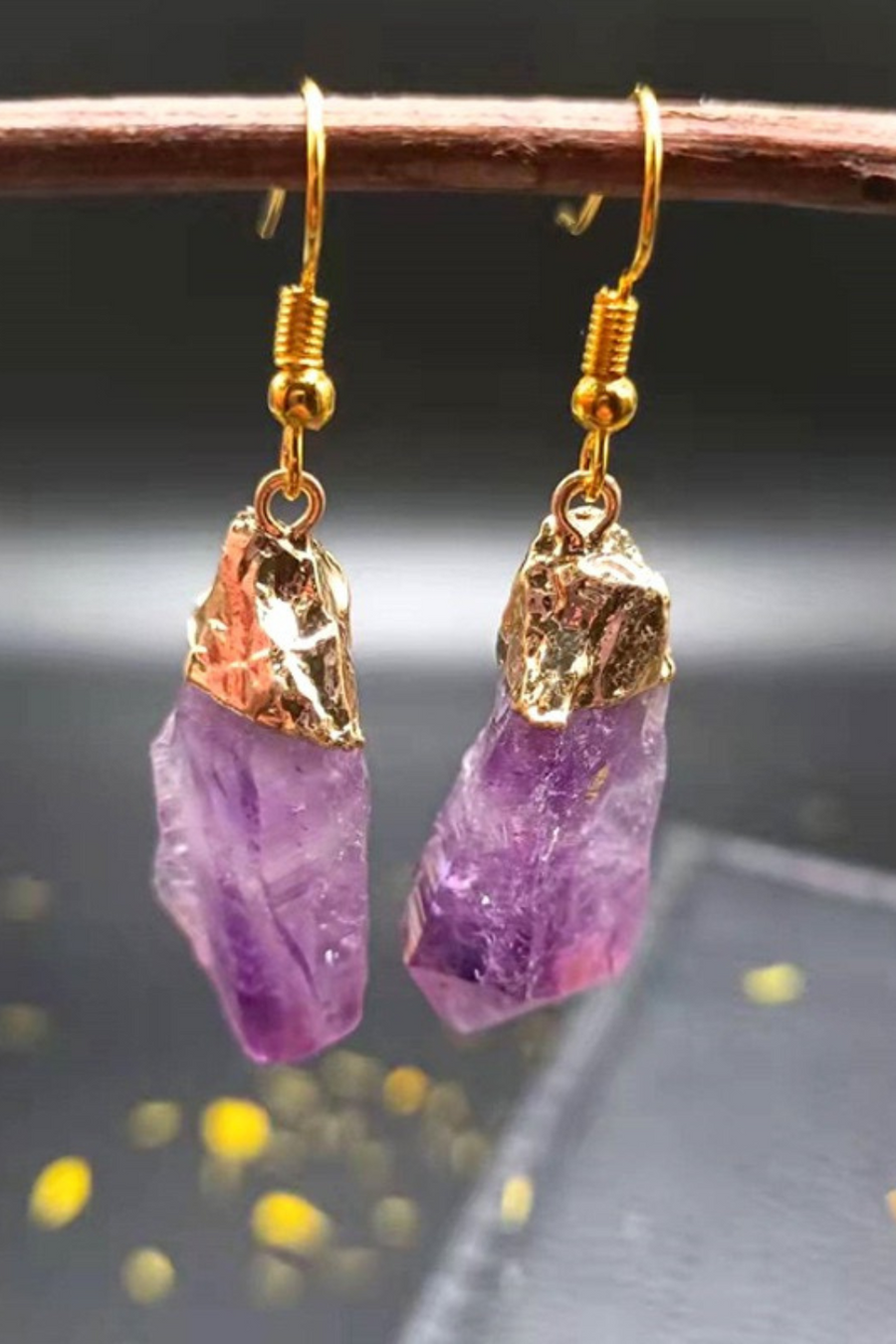 Natural Amethyst Earrings