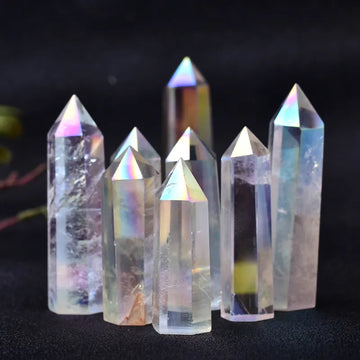 Natural Aura Clear Quartz Tower