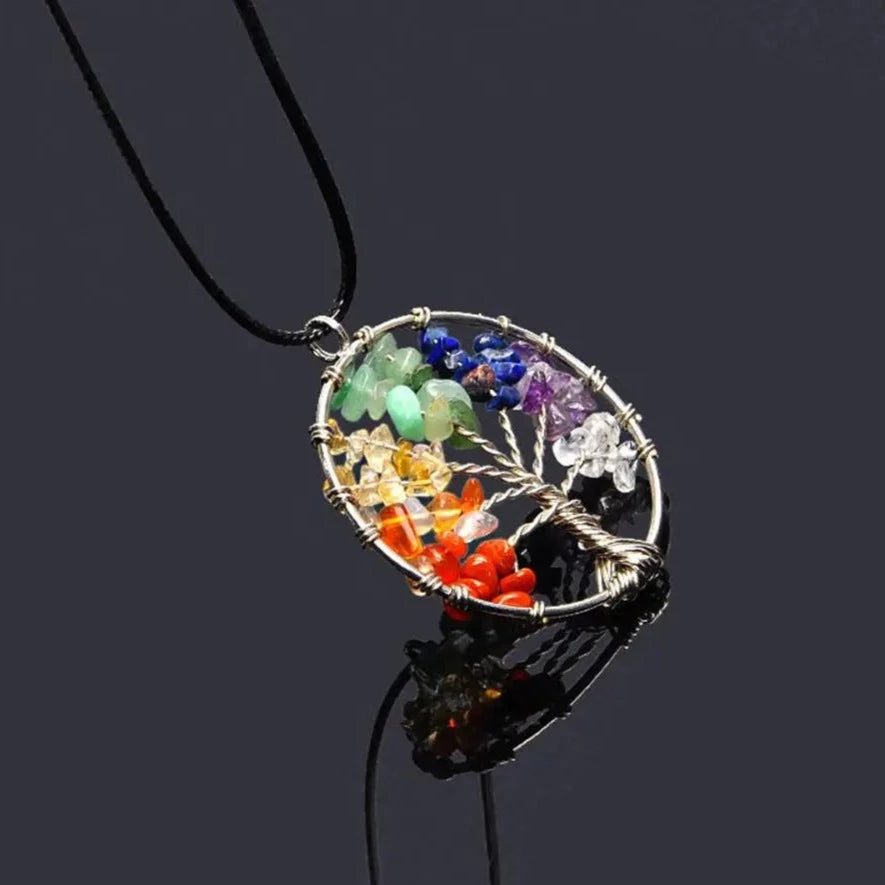 7 Chakra Tree Of Life Pendant Necklace