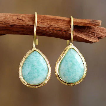 Natural Stone Teardrop Earrings