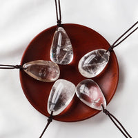 Natural Healing Clear Quartz Pendant Water Drop Necklace