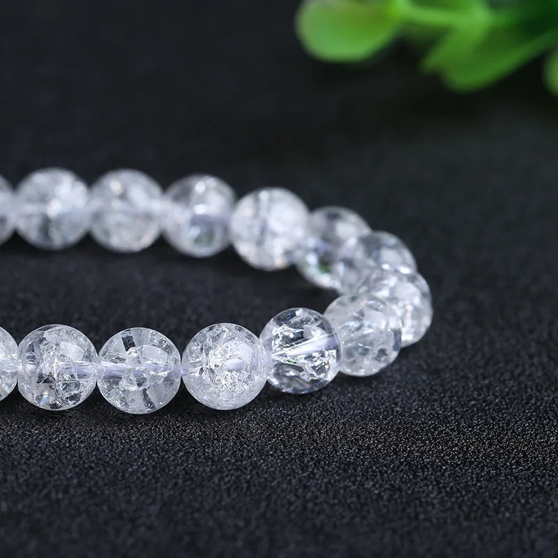 Natural Cracked Clear Quartz Beads