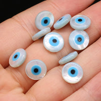 10PC 4/5/6/8/10mm Evil Eye Natural Shell Bead Supply