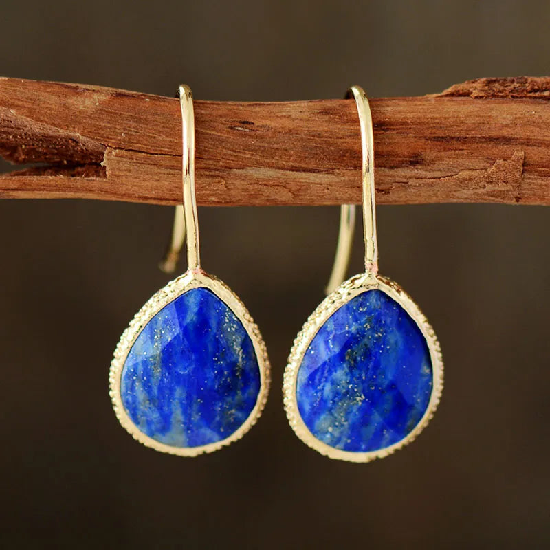 Natural Stone Teardrop Earrings