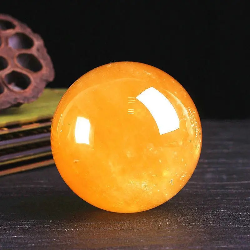 Natural Citrine Calcite Sphere