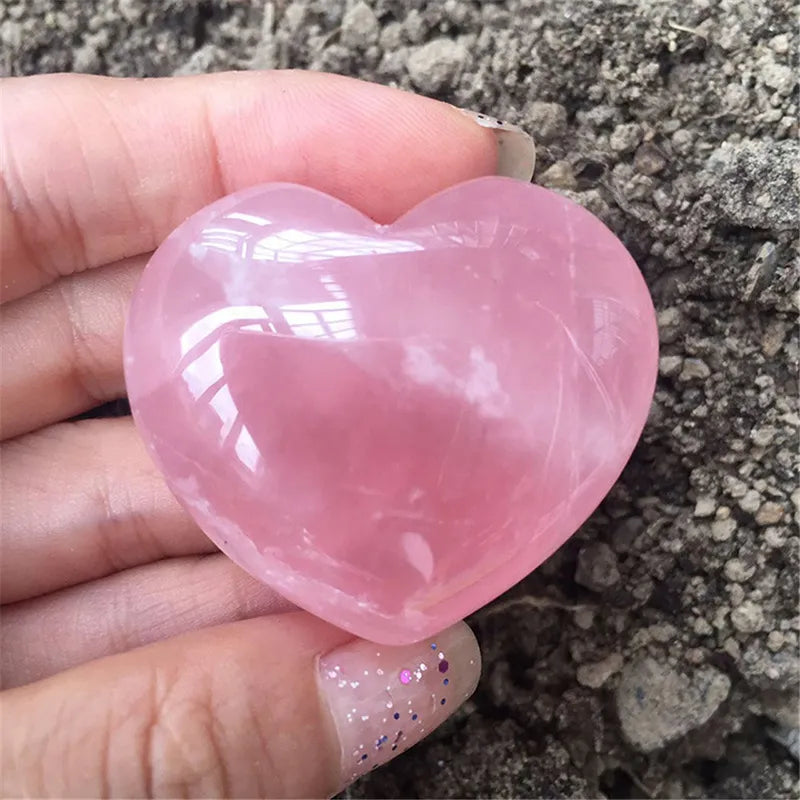 Natural Rose Quartz Heart