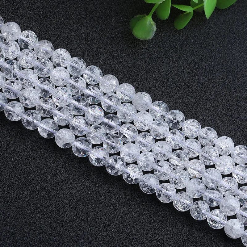 Natural Cracked Clear Quartz Beads