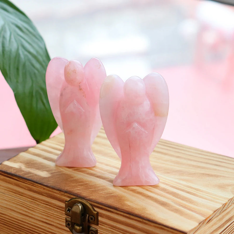 Natural Rose Quartz Angel