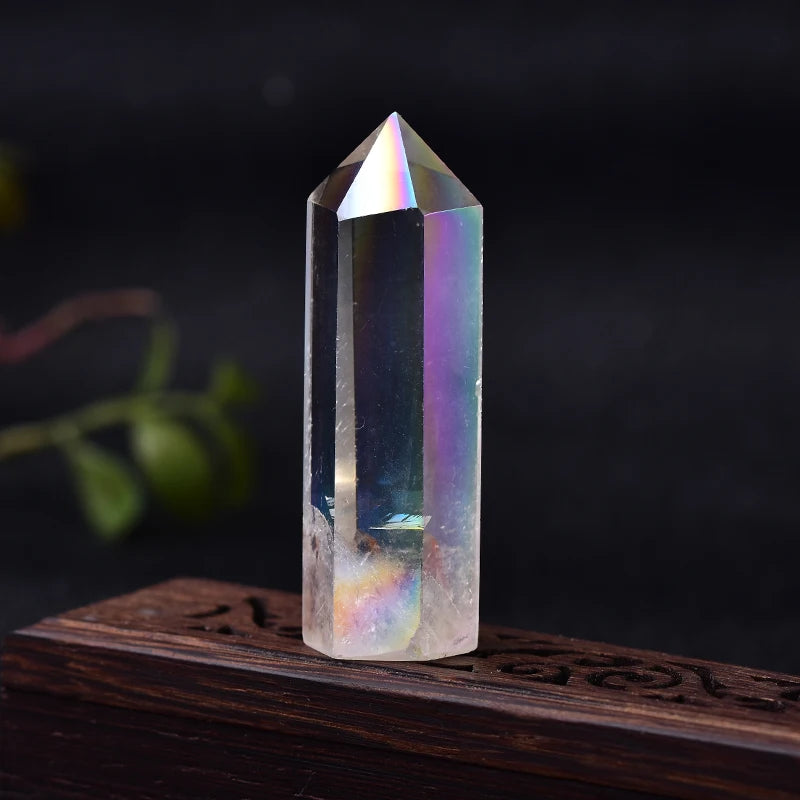 Natural Aura Clear Quartz Tower