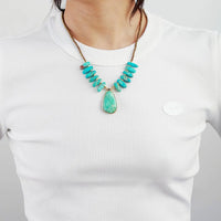 Unique Natural Stone Amazonite Pendant Necklace