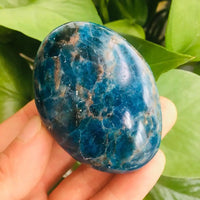 Natural Blue Apatite Palm Stone