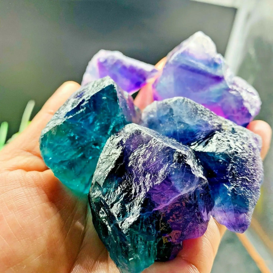 100g Bulk Natural Raw Rainbow Fluorite