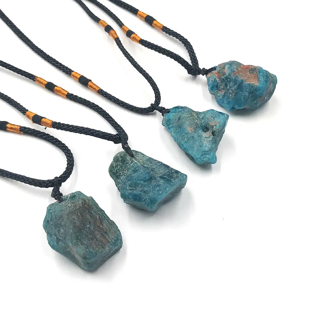 Natural Raw Blue Apatite Necklace