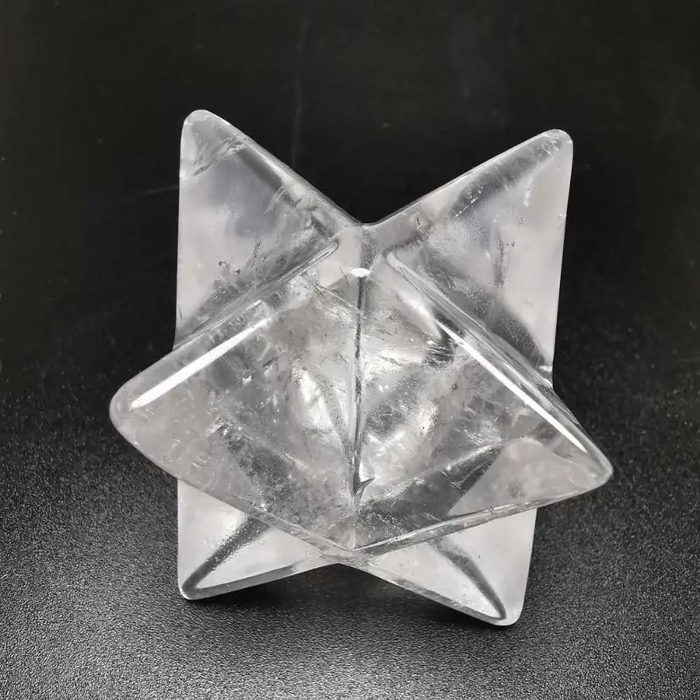 Natural Clear Quartz Merkaba Star