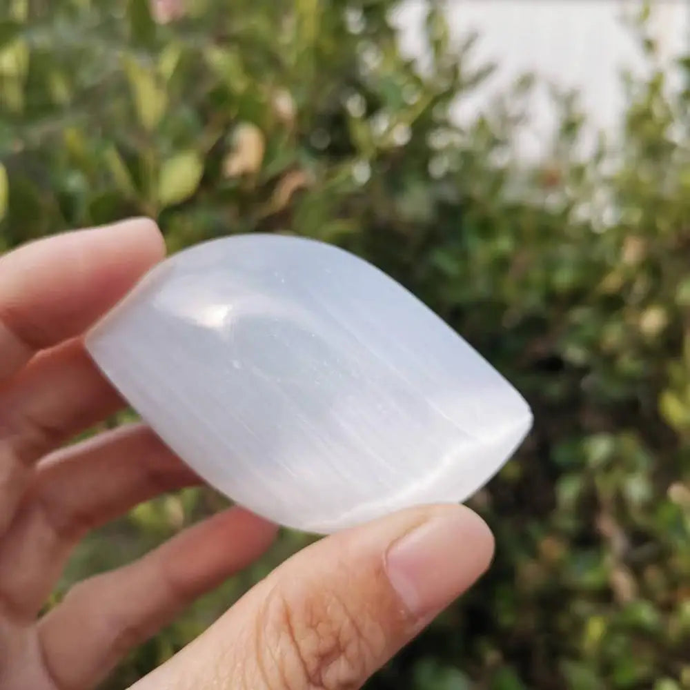 Natural Selenite Palm Stone