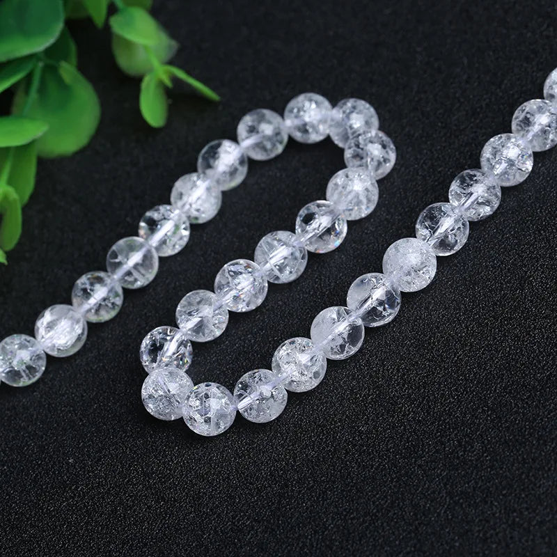 Natural Cracked Clear Quartz Beads