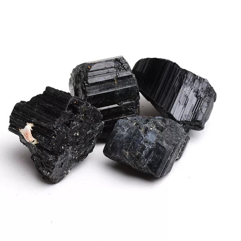 Natural Black Tourmaline Raw Mineral Specimens Irregular Crystal