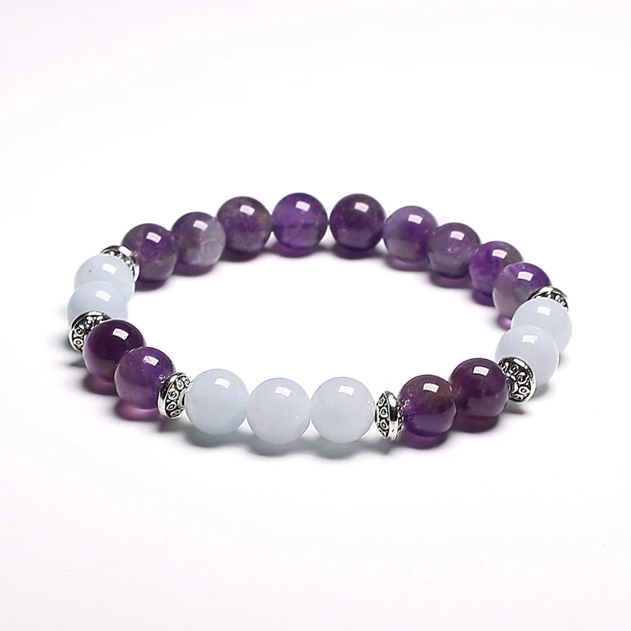 Natural Aquamarine Amethyst Crystal Bracelet