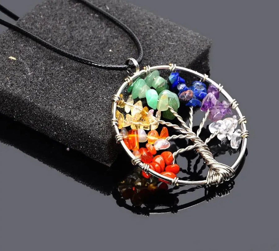 7 Chakra Tree Of Life Pendant Necklace