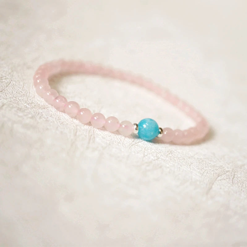 Natural Rose Quartz Amazonite Bracelet