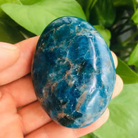 Natural Blue Apatite Palm Stone