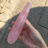 170mm-180mm Natural Rose Quartz Yoni Wand Dildo Massage Tool