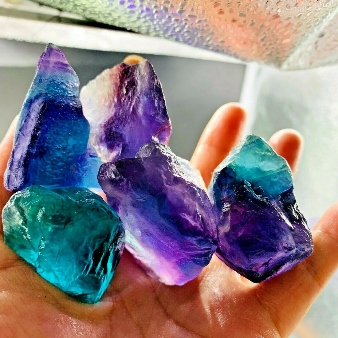 100g Bulk Natural Raw Rainbow Fluorite