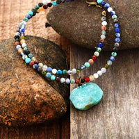 Handmade Natural Stone Amazonite Choker Necklace