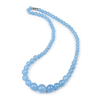 Mixed Size Aquamarine Bead Necklace