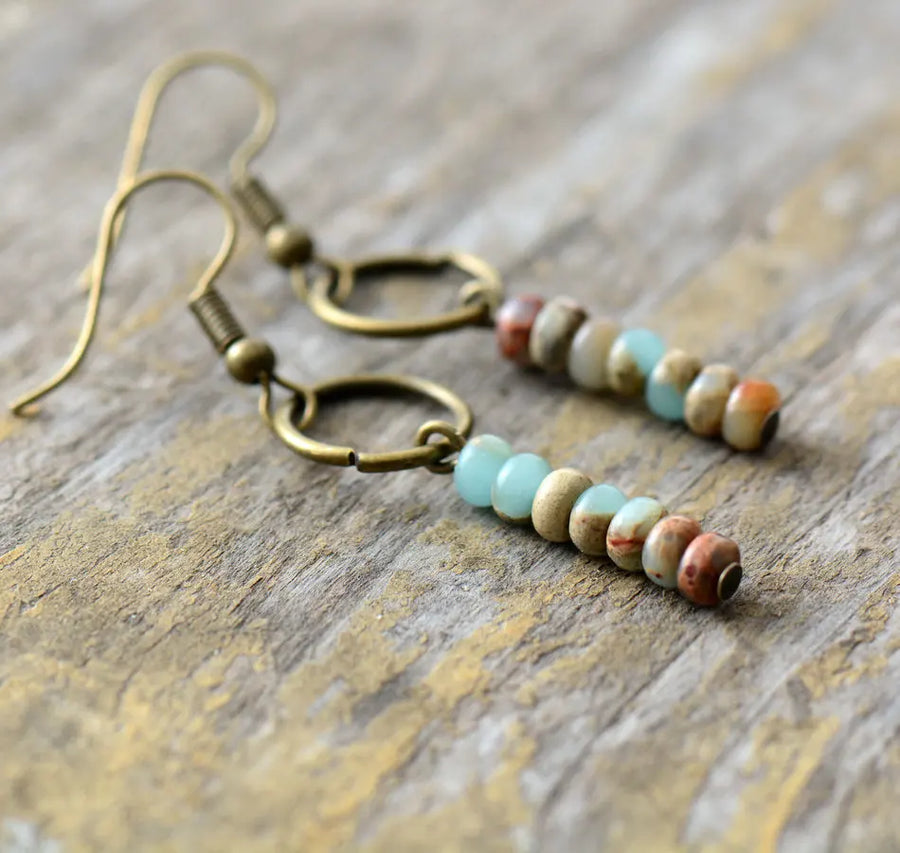 Vintage Natural Stone Bohemian Dangle Earring