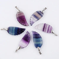 Sterling Silver Angel Wing Fluorite Stone Pendant Charm