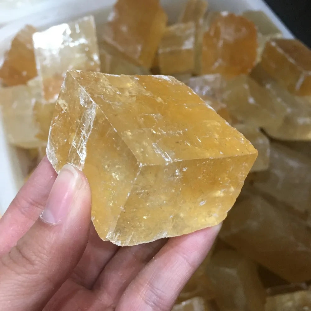 Natural Raw Iceland Yellow Calcite Specimen