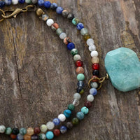 Handmade Natural Stone Amazonite Choker Necklace