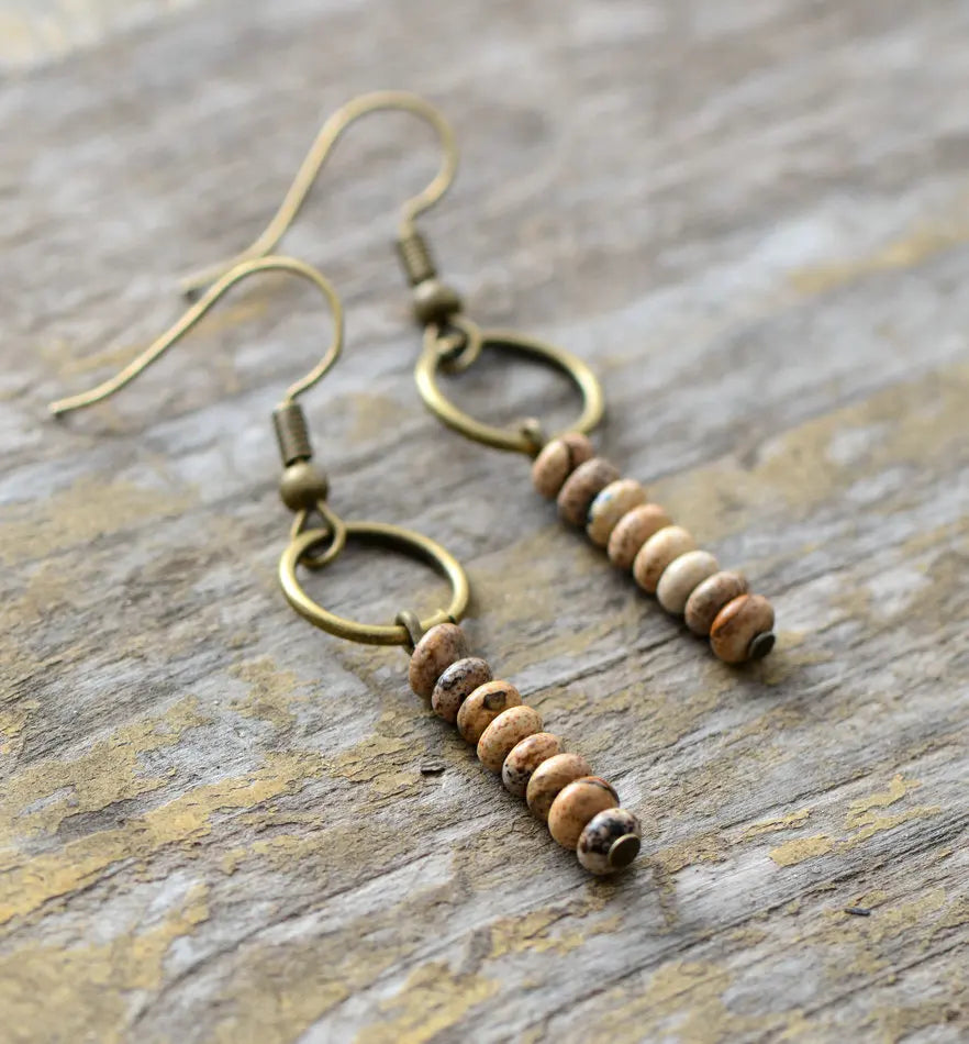 Vintage Natural Stone Bohemian Dangle Earring