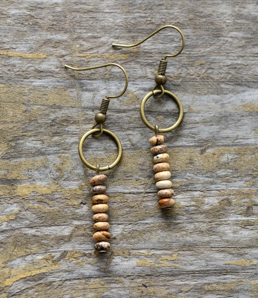 Vintage Natural Stone Bohemian Dangle Earring